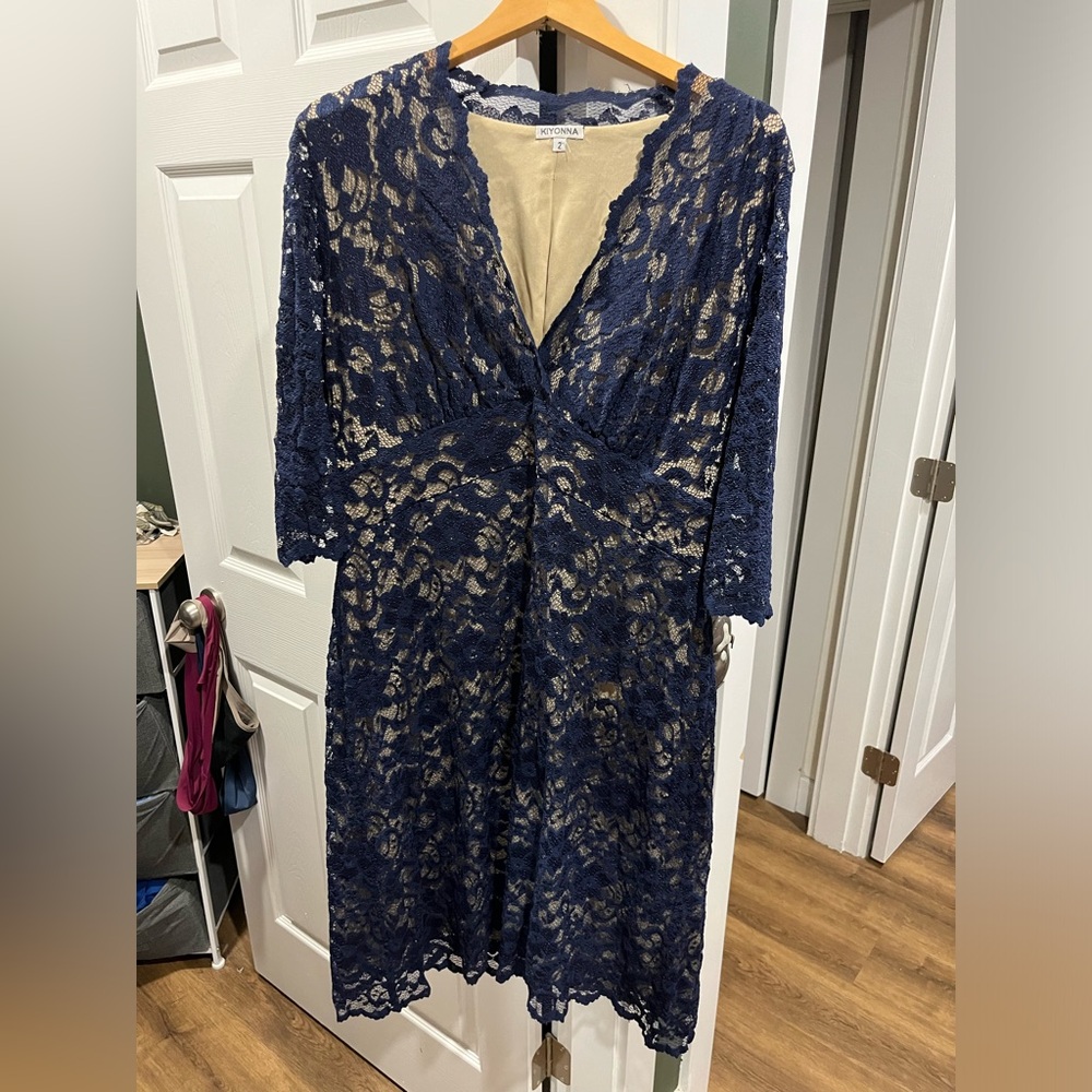 Kiyonna navy lace dress